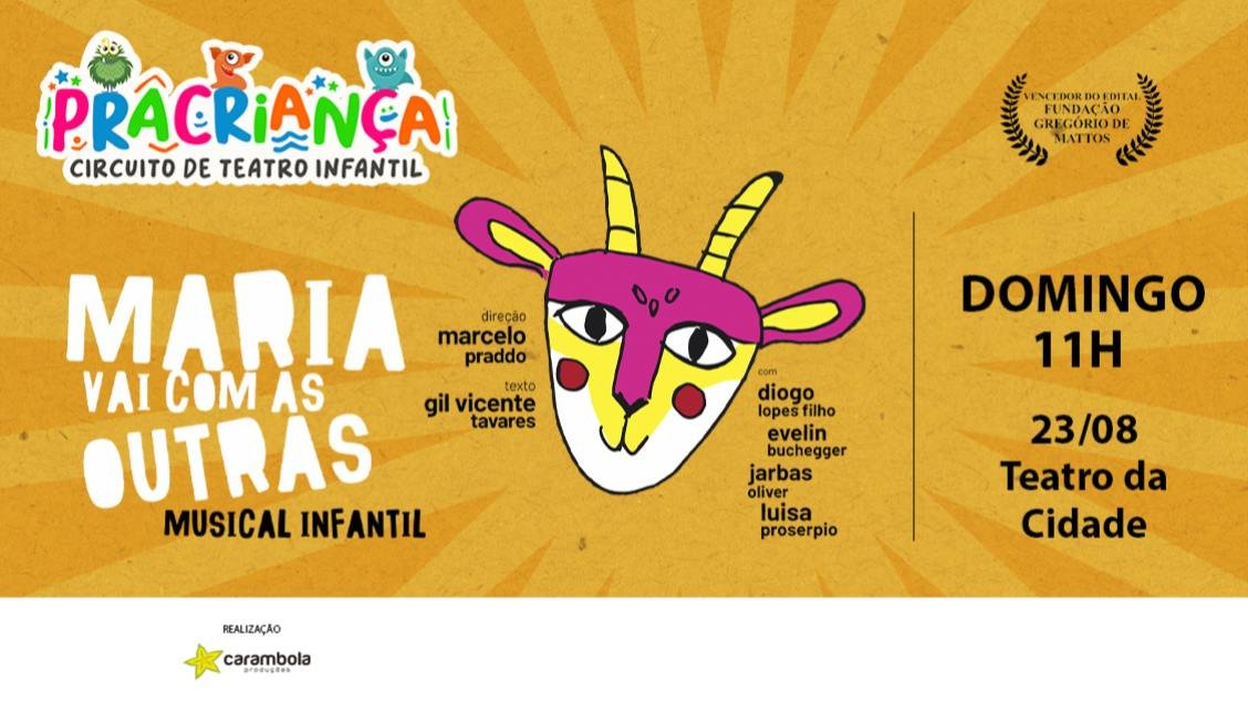 PRACRIANÇA – Circuito de Teatro Infantil Espetáculo: Maria Vai com as Outras