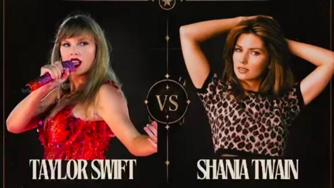 DUELO DE DIVAS – TAYLOR SWIFT X SHANIA TWAIN 30 agosto Domingo 18h
